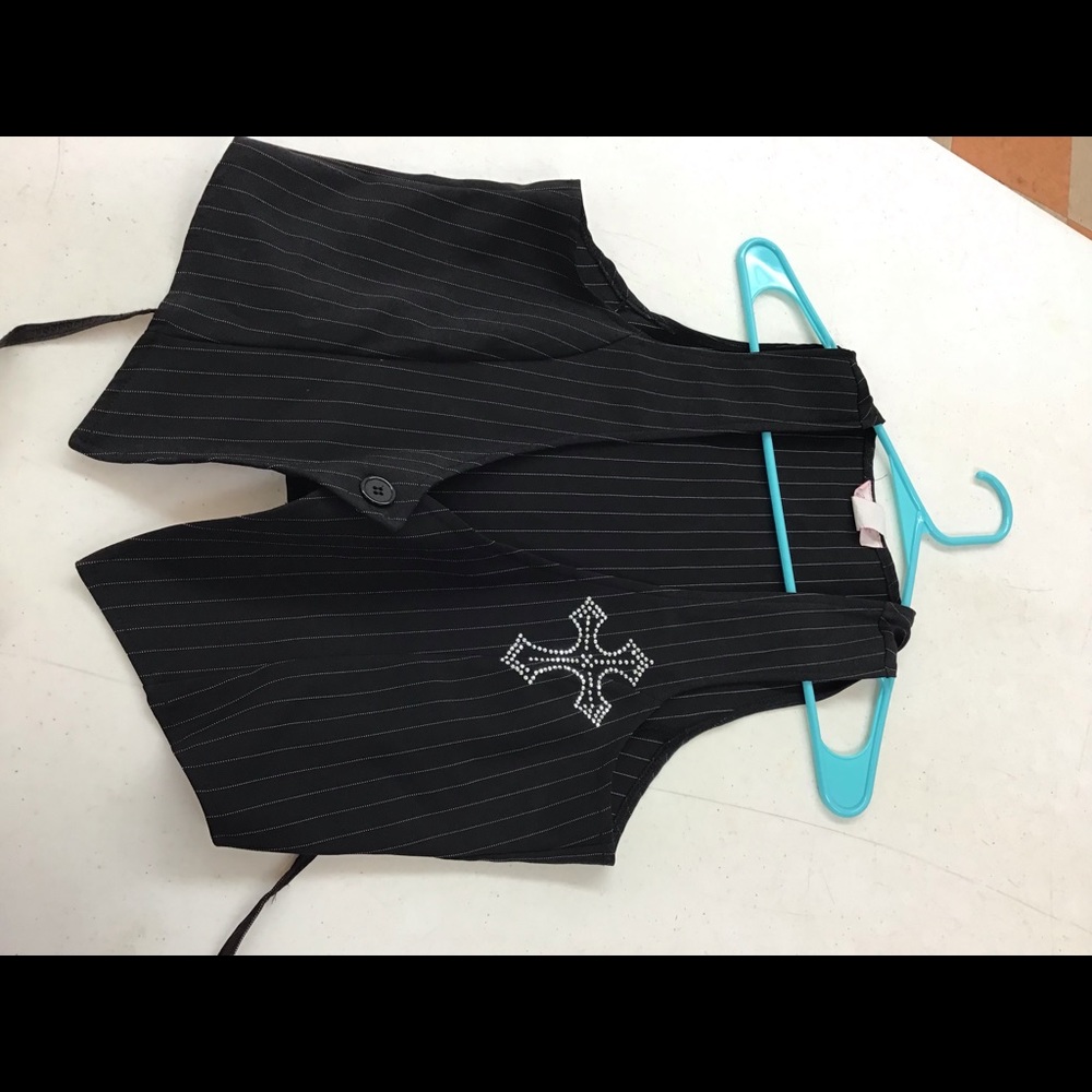 Black pinstripe vest